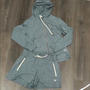 Amazon blue  Hooded Jacket and Shorts Set